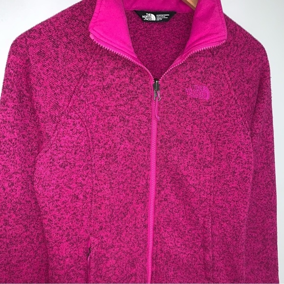 The North Face Fleece Sweater Size XS Pink Magenta Heathered Full Zip Jacket - Picture 4 of 9